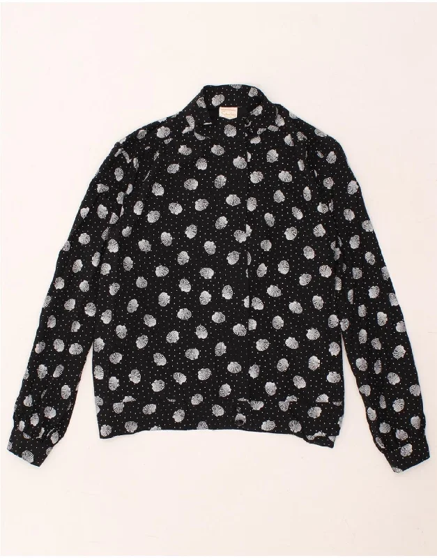 VINTAGE Womens Abstract Pattern Shirt Blouse EU 40 Medium Black Viscose Business Casual Blouse VINTAGE Womens Abstract Pattern Shirt Blouse EU 40 Medium Black Viscose Business Casual Blouse
