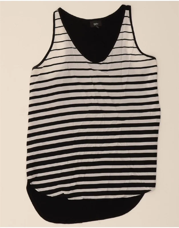 MOSSIMO Womens Sleeveless Blouse Top UK 14 Large Black Striped Polyester Soft Knit Blouse MOSSIMO Womens Sleeveless Blouse Top UK 14 Large Black Striped Polyester Soft Knit Blouse