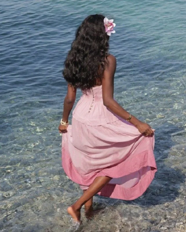 Pink Strapless A-Line Long Party Dress Fashion Holiday Dress, D190 Glittery Long Formal Pink Strapless A-Line Long Party Dress Fashion Holiday Dress, D190 Glittery Long Formal