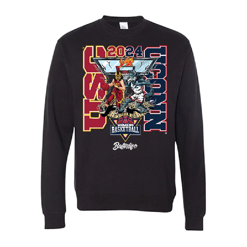 USC - NCAA Women's Basketball : Rian Forestier - Ball is Life - UConn vs USC Black Midweight Sweatshirt Hoodie with Print Artistic Unique USC - NCAA Women's Basketball : Rian Forestier - Ball is Life - UConn vs USC Black Midweight Sweatshirt Hoodie with Print Artistic Unique