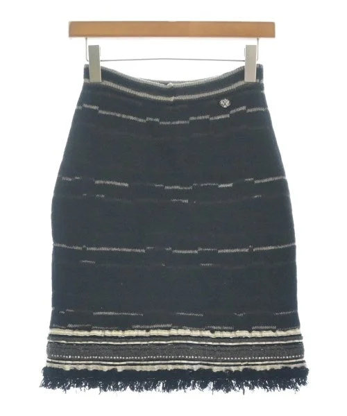 CHANEL Knee length skirts corduroy skirt durable
