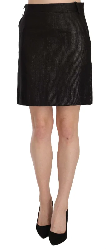 GF Ferre Elegant High Waist A-Line Mini Skirt denim skirt trendy