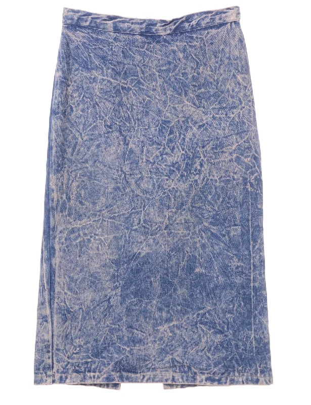 Acid Wash Midi Skirt denim skirt classic