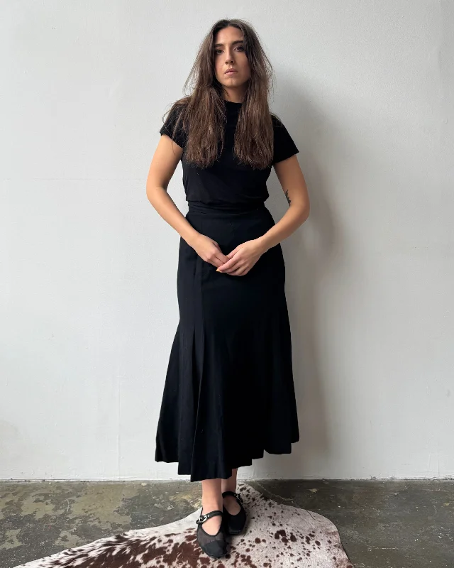 Wool Trumpet Hem Skirt- 2 maxi skirt elegant