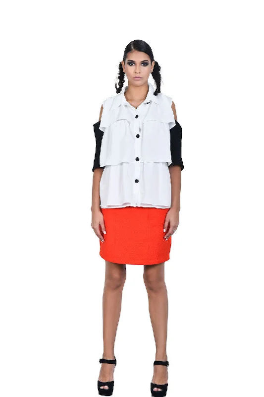 Red Short Skirt corduroy skirt comfortable