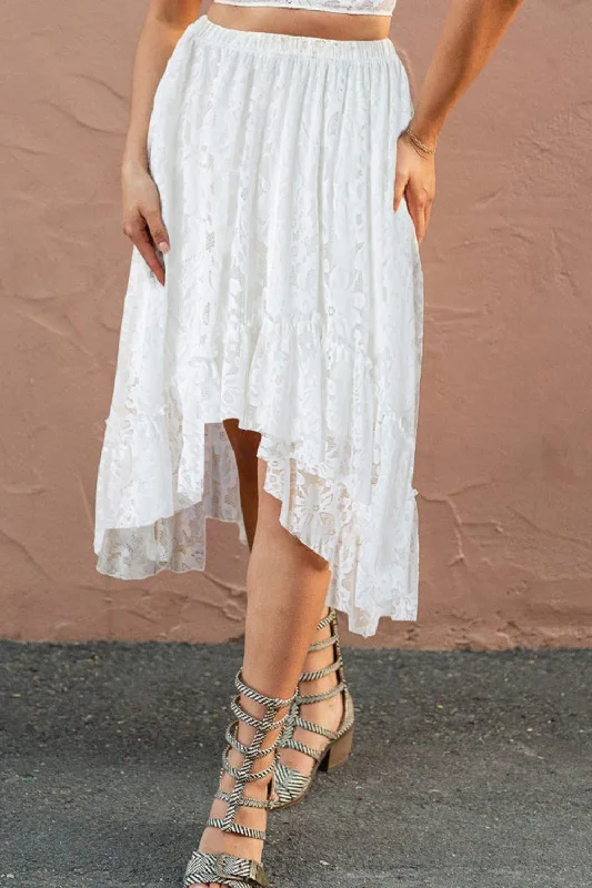 Hazel Blues® |  Lace High-Low Skirt lace skirt romantic