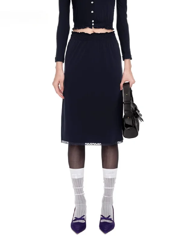 Versatile Elastic Skirt denim skirt classic