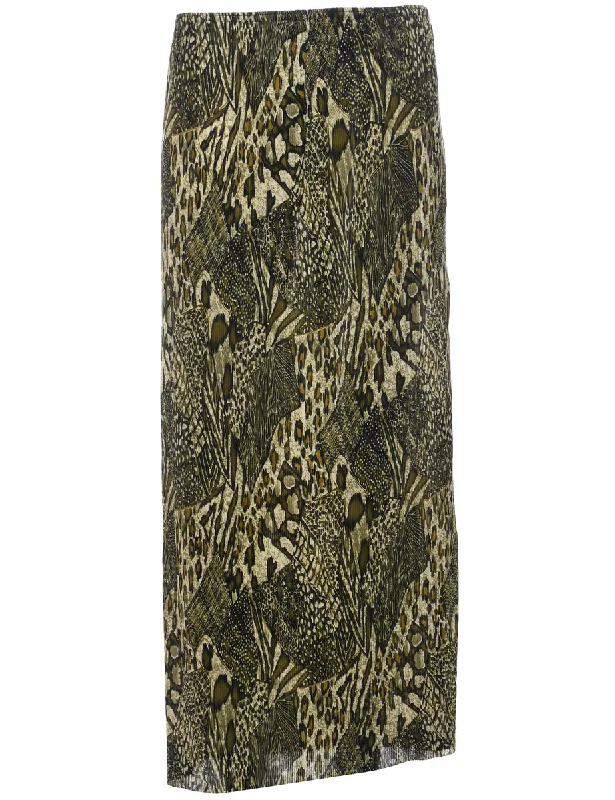 Animal Print Maxi Skirt - XS athletic skirt fit