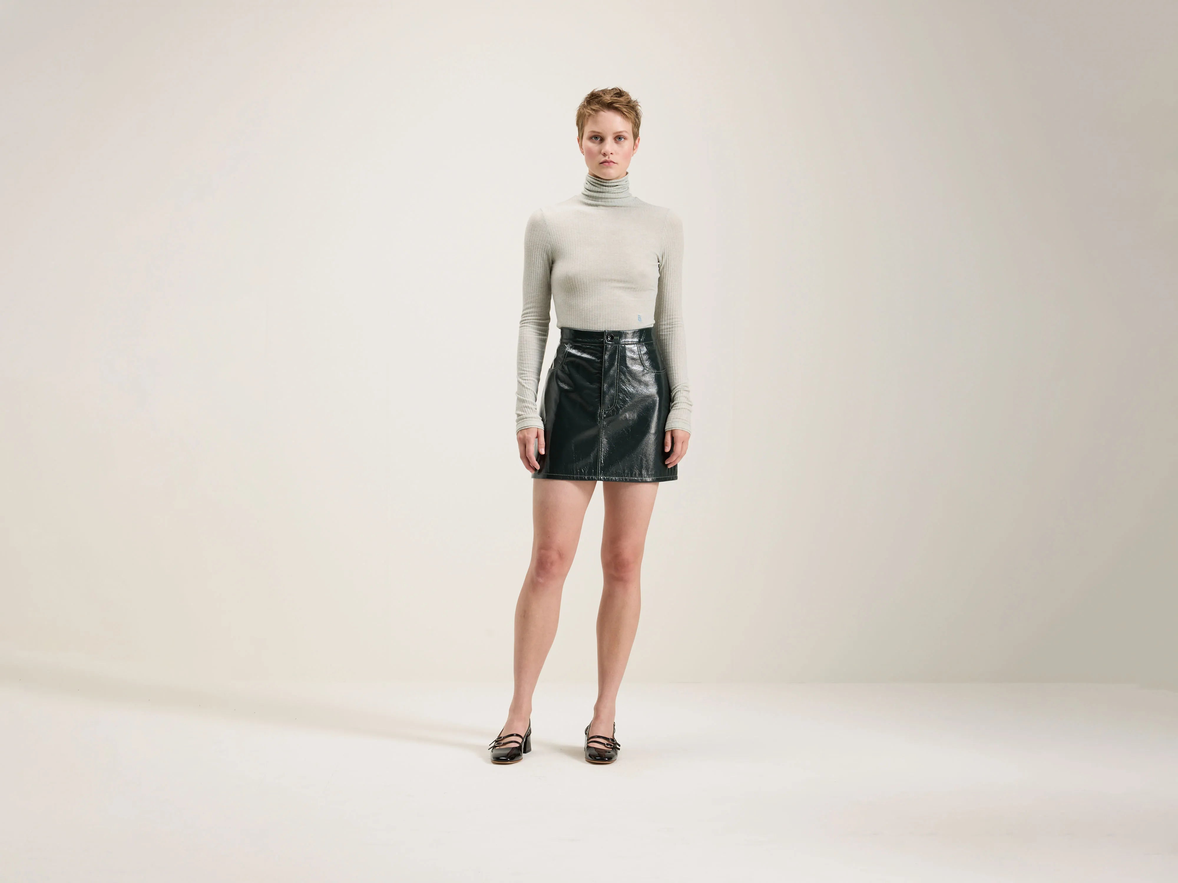 Sour mini skirt (242 / W / ACIER) tiered skirt playful