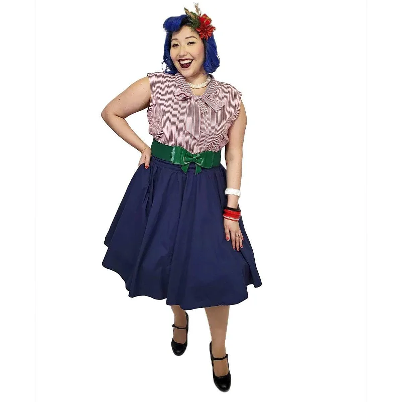 Pinup Skirt in Navy patchwork skirt art