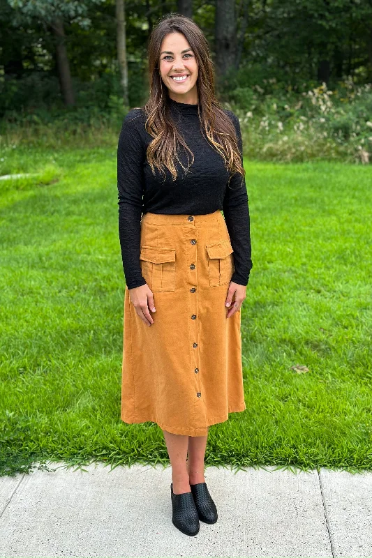 Camel Corduroy Skirt velvet skirt plush