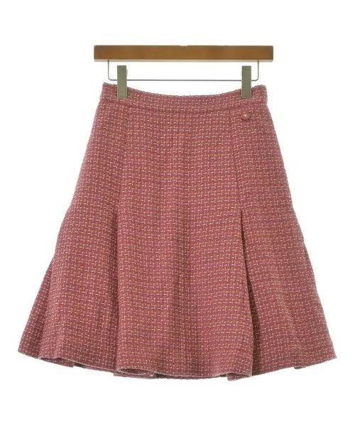 CHANEL Knee length skirts chiffon skirt floaty