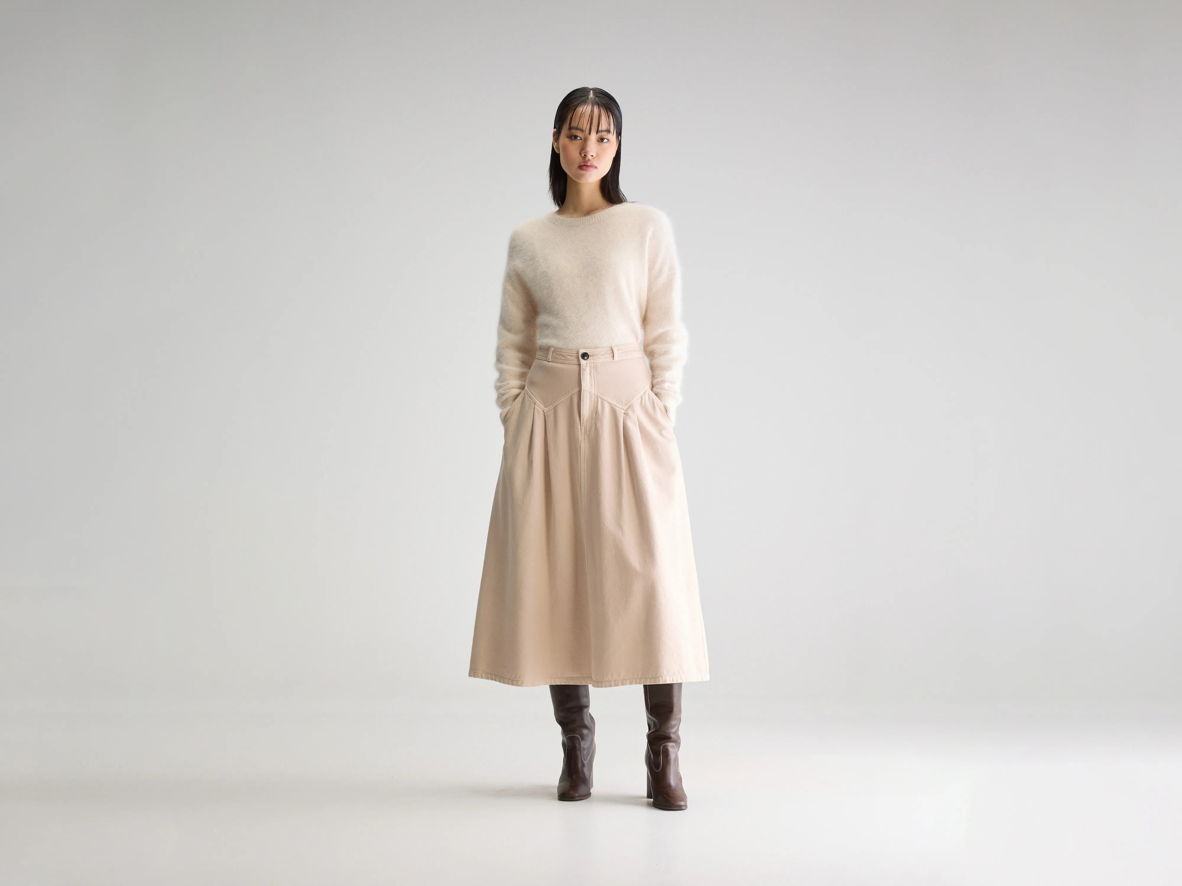 Gala flared mid skirt (251 / W / MOON) boho skirt vibe