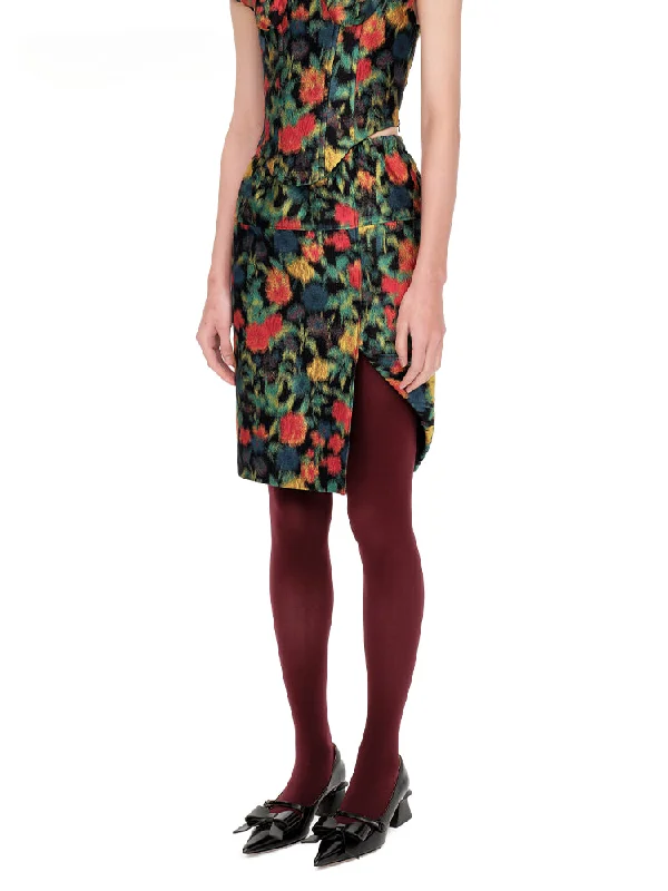 Elegant Vintage Split Hem Midi Skirt linen skirt natural