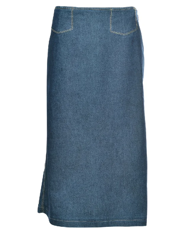 1990s Denim Maxi Skirt - M denim skirt trendy