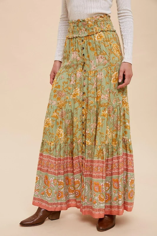 Kiwi Boho Maxi Skirt lace skirt elegant
