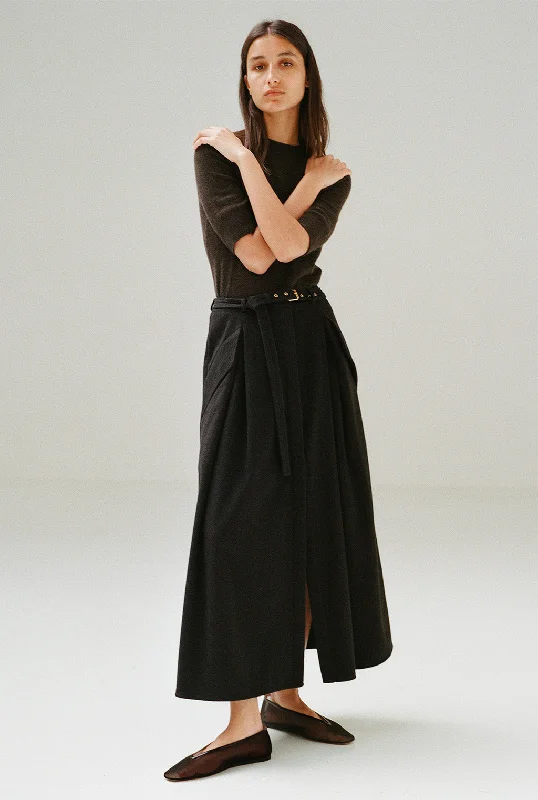 KARUCH cashmere skirt zip skirt side