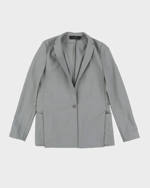 Calvin Klein 1990s Grey Blazer Style Jacket - S Satin Fabric Silk Fabric Chiffon Fabric Calvin Klein 1990s Grey Blazer Style Jacket - S Satin Fabric Silk Fabric Chiffon Fabric