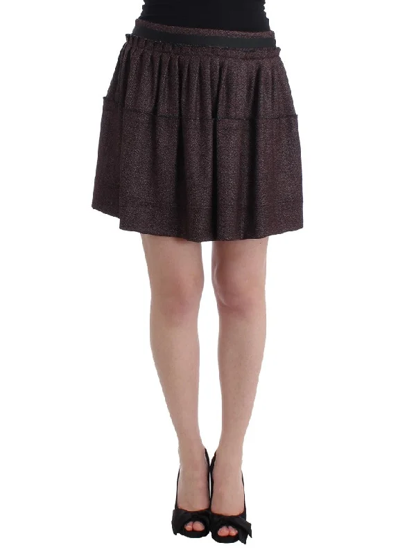 GF Ferre Chic Purple Mini Skirt for Elegant Evenings leather skirt refined