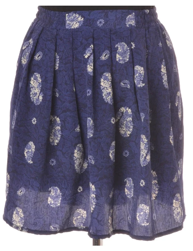Beyond Retro Label Amy Short Skirt Navy With An Elasticized Back denim skirt classic