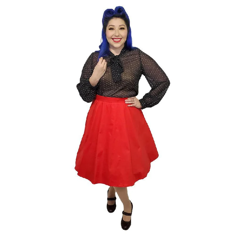 Hemet Full Circle Skirt in Red velvet skirt luxury
