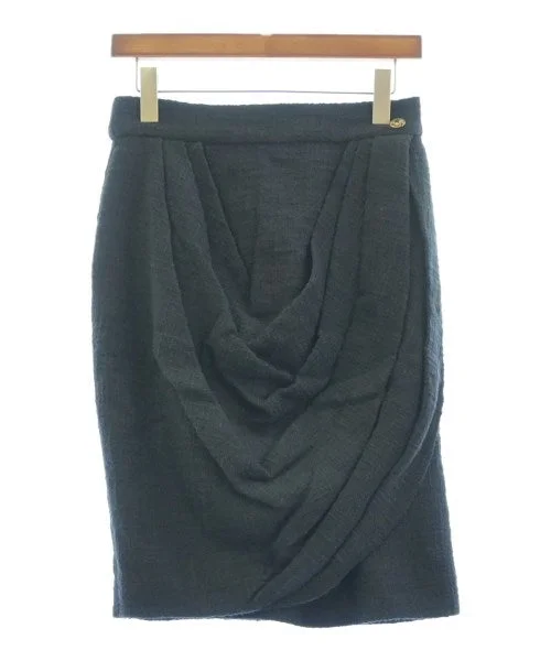 CHANEL Knee length skirts silk skirt elegant