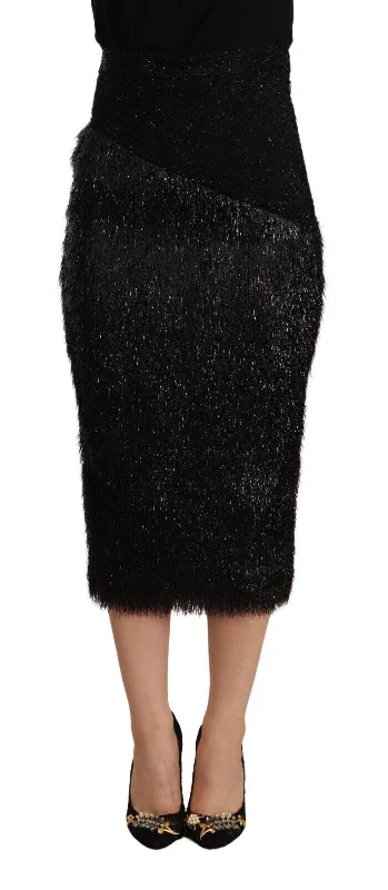 Masha Ma Elegant High Waist Pencil Midi Skirt denim skirt classic