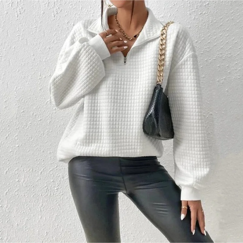 Waffle Solid Color Stand Collar Long-sleeve Zipper Patchwork Sweater Chenille Fabric Brocade Fabric Lace Fabric Waffle Solid Color Stand Collar Long-sleeve Zipper Patchwork Sweater Chenille Fabric Brocade Fabric Lace Fabric