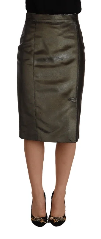 GF Ferre Chic High Waist Pencil Midi Skirt lace skirt intricate