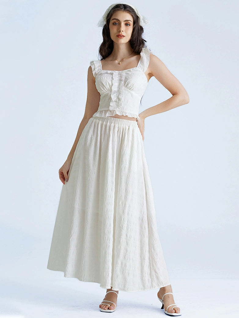 Renaissance Costume Set Tops+Swing Maxi Skirt wool skirt warm