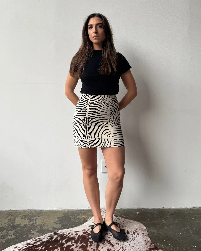 90's Cache Zebra Mini Skirt- 2 midi skirt versatile
