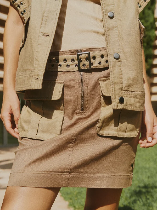 Cargo mini skirt chiffon skirt floaty