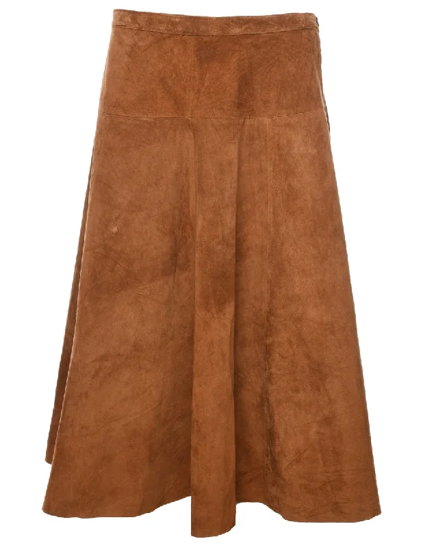 A-Line Suede Skirt - M corduroy skirt durable