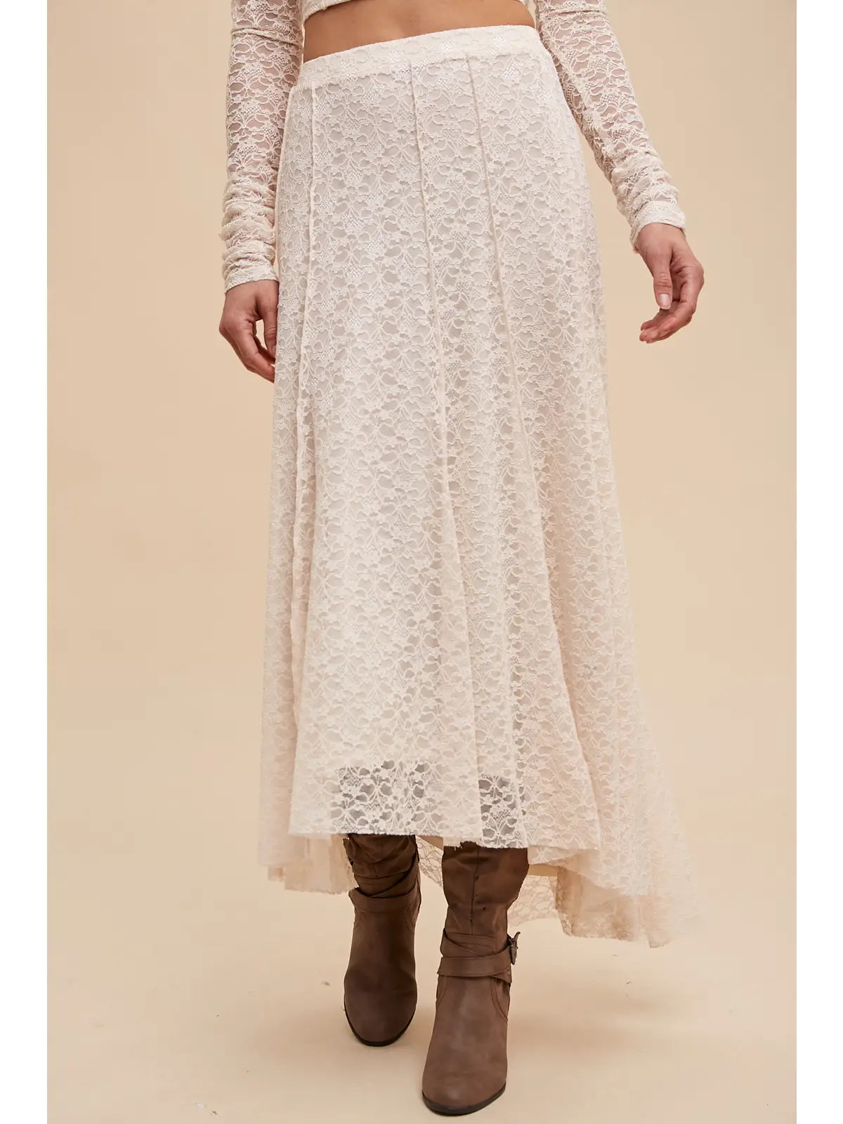 Milk Tea Skirt linen skirt light