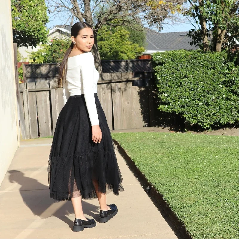 SINDY -Melenise Tulle Skirt- high slit skirt
