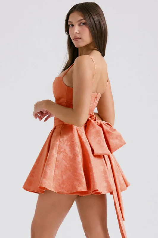 Rosalinda Pink Jacquard Bow Mini Skirt corduroy skirt comfortable
