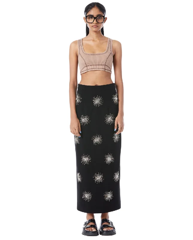 Crop Circles Skirt Black cashmere skirt rich