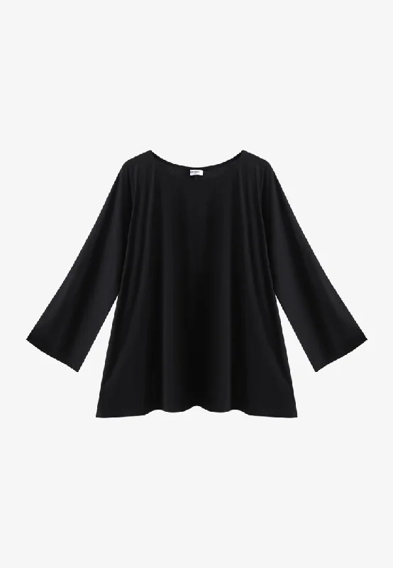 Calista EVERYDAY Loose-fit Crop Sleeve Tshirt - Black