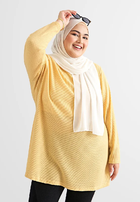 Wanda Casual Waffle Long Tee - Yellow