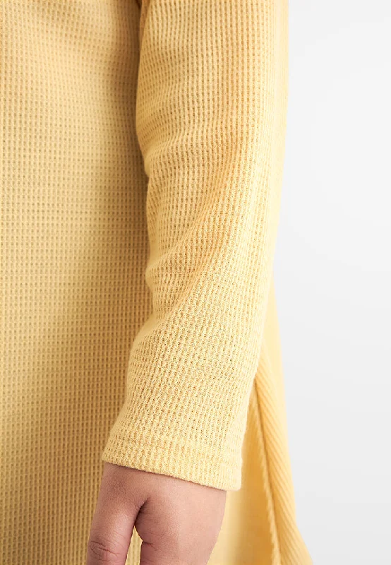 Wanda Casual Waffle Long Tee - Yellow