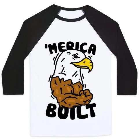 'MERICA BUILT UNISEX CLASSIC BASEBALL TEE