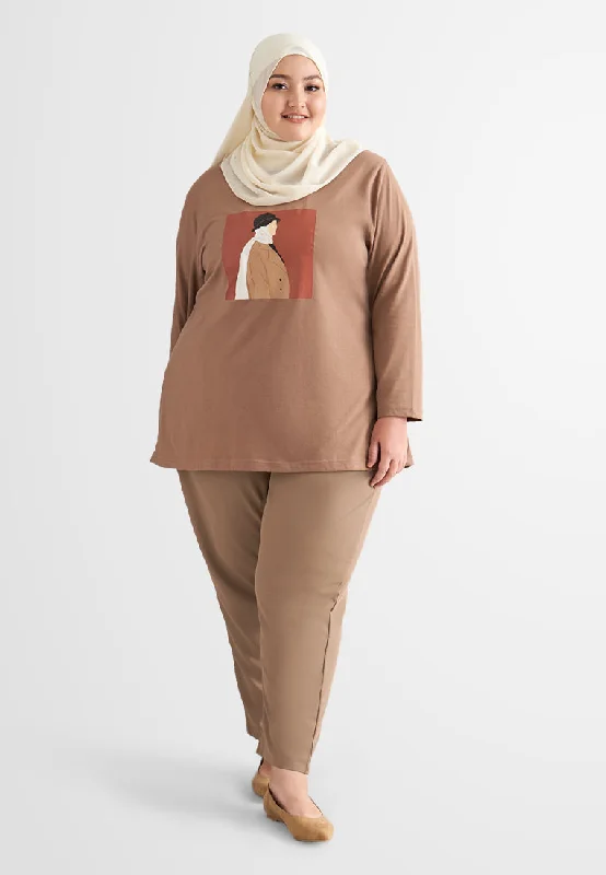 Hijabi Gal Women's Day 2022 Single Jersey Graphic Tee - Brown