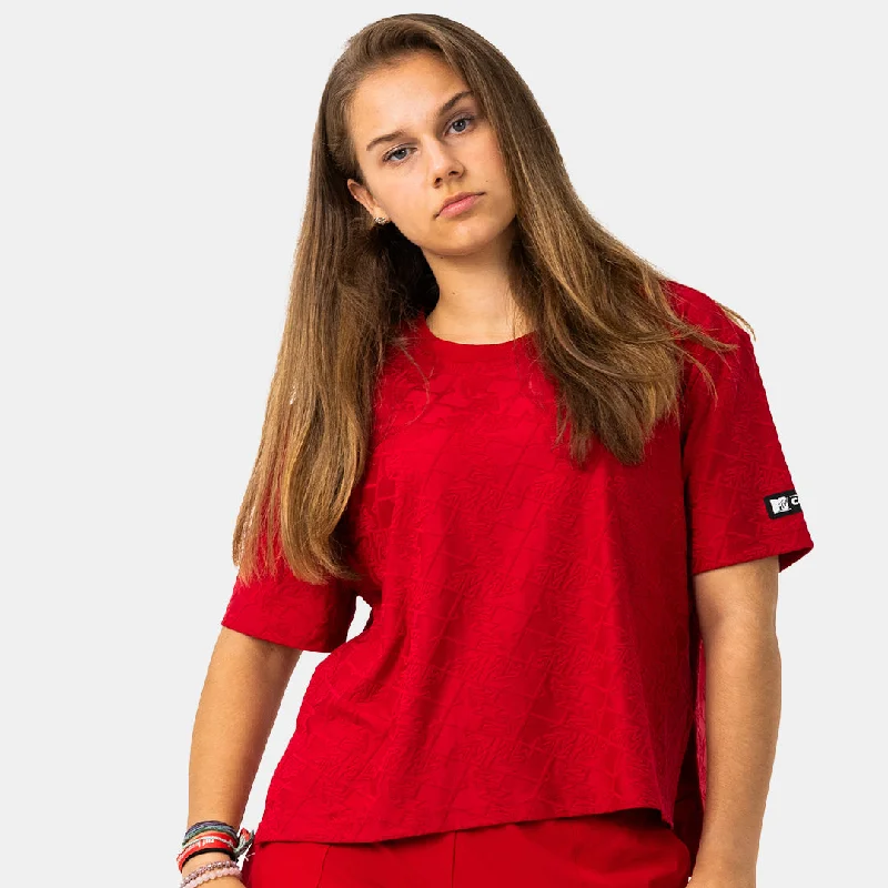 MTV WOMEN'S PUSH IT JACQUARD BOXY TEE