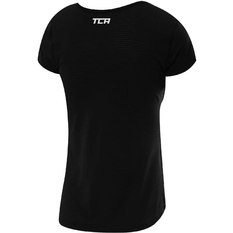 TCA Air Scoop Neck Short Sleeve Womens Training Top - Black