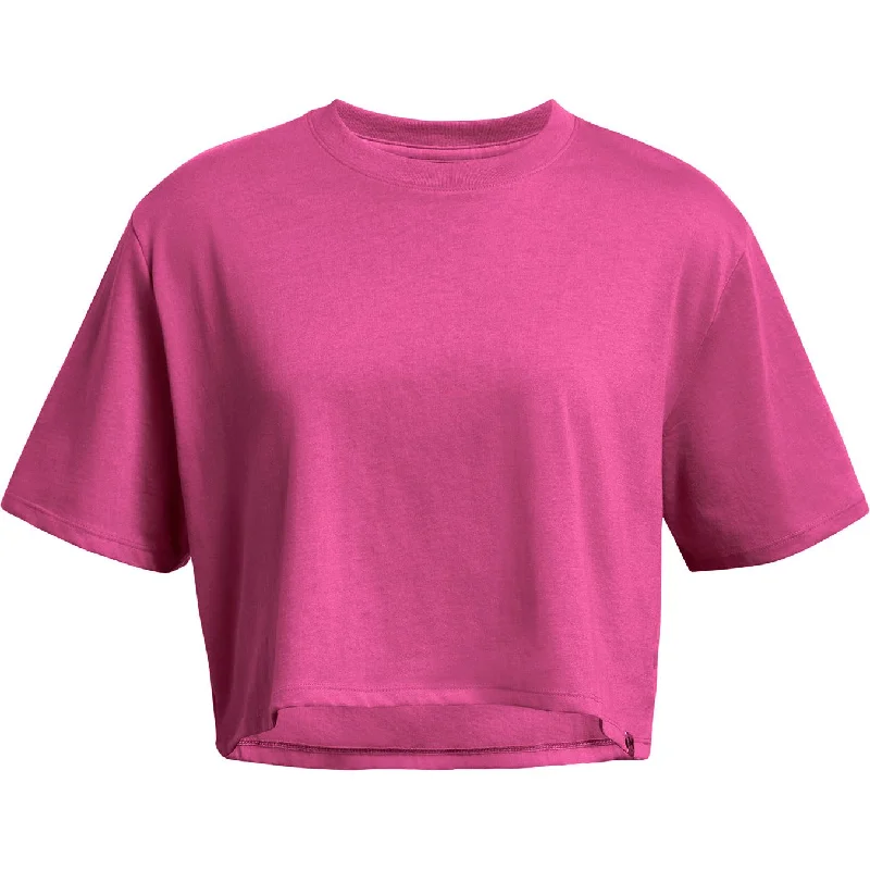 Under Armour Campus Boxy Crop Short Sleeve Womens Training Top - Pink