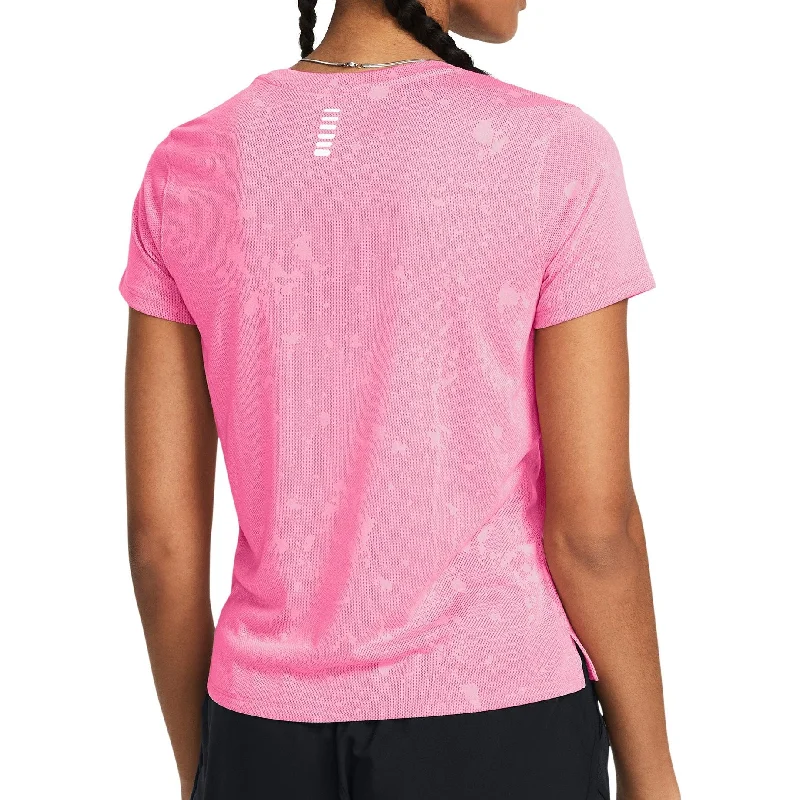 Under Armour Launch Splatter Short Sleeve Womens Running Top - Pink