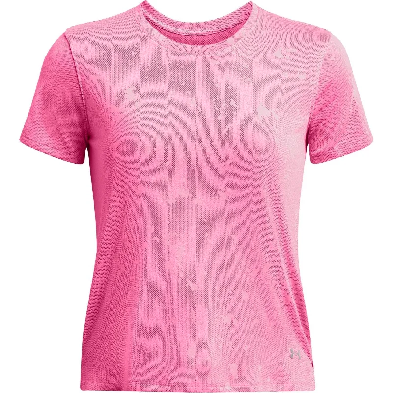 Under Armour Launch Splatter Short Sleeve Womens Running Top - Pink