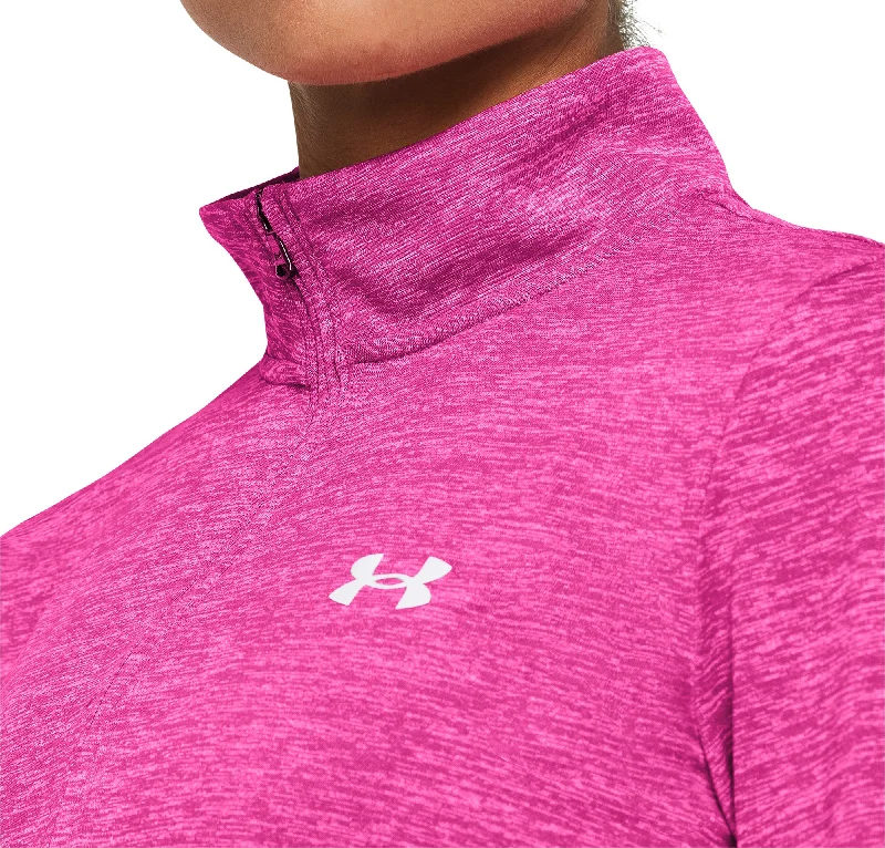 Under Armour Tech Twist Half Zip Long Sleeve Womens Training Top - Pink