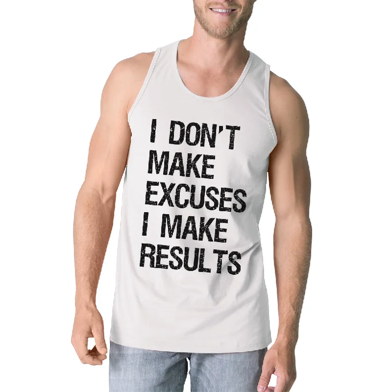 Excuses Results Mens Cute Racerback Tank Top Funny Gym Gift Tanks