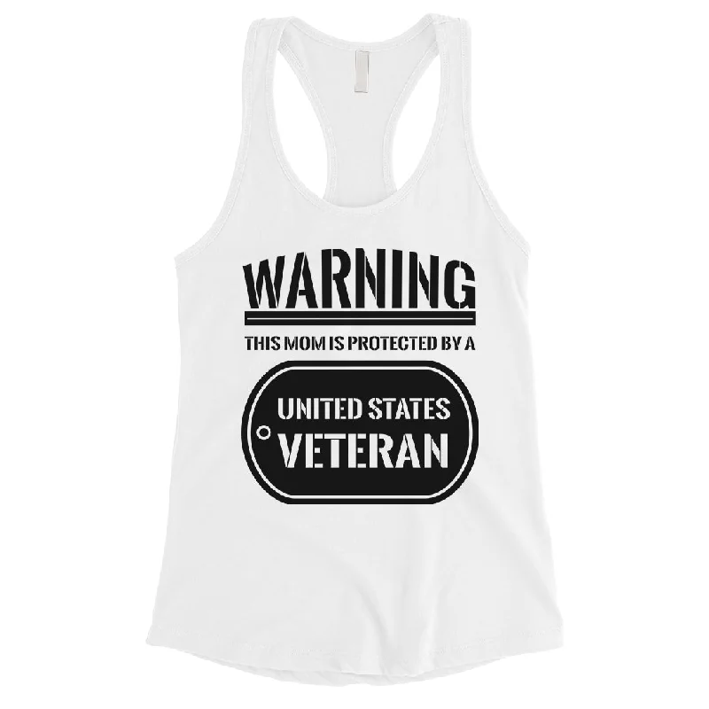 Protected By Veteran Gift Womens Tank Top Proud Army Mom July 4th